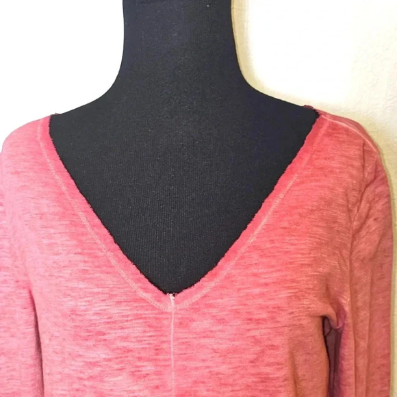 Sundance Waffle Knit Crewneck Long Sleeve Ombre Pink Sz XS - Picture 2 of 9